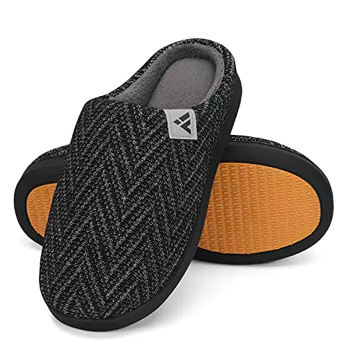 Mishansha Peluche Morbido Pantofole Donna Uomo Alta densità Memory Foam Warm Slipper Nero