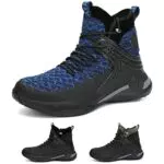 Mishansha Scarpe Antinfortunistiche Uomo Scarpe Antinfortunistica Antiforatura Scarpe da Lavoro con Punta Scarpe di Sicurezza Blu Francese Gr.43