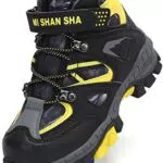 Mishansha Scarpone Trekking Bambini Antiscivolo Scarponi da Montagna Ragazzi Scarpa da Escursionismo Ragazze Leggeri Scarpe Invernali Mikado Giallo Gr.31