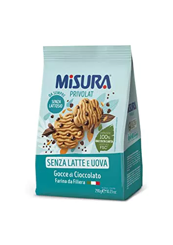 Misura Biscotti con Gocce di Cioccolato Privolat, Senza Latte e Uova