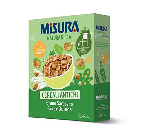 Misura Cereali Colazione Natura Ricca, Fiocchi di Mais con Cereali Antichi