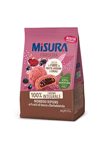 Misura Frollino Integrale Fibrextra, Con farcitura ai Frutti di bosco e Barbabietola