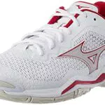 Mizuno Wave Stealth Vcarpe da Pallamano Donna, Wht Whtsand Persianred