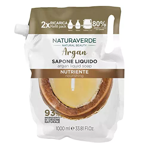 Naturaverde, Natural Beauty - Ricarica Sapone Liquido Arganapone Liquido Maniapone Maniapone Visoapone Mani Ricaricaapone Liquido Mani Detergente