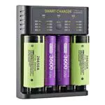 NEVYTOL Carica Batterie Ricaricabili, 4 Slots Caricabatterie Pile Ricaricabili