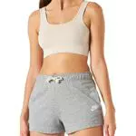 Nike W NSW Gym VNTG PE Short Pantaloncini, Dark Grey Heather/White