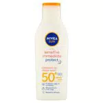 Nivea SUN Crema Solare Sensitive Immediate Protect FP50+ in flacone da 200 mlatte solare con Aloe Vera e Antiossidanti