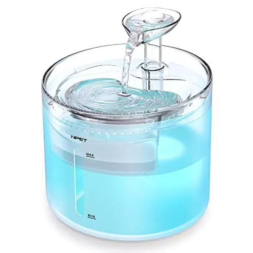 NPET Fontanella per gatti, 1.6L fontana Gatti Cani, 1 filtri Distributore Automatico di Acqua Cani