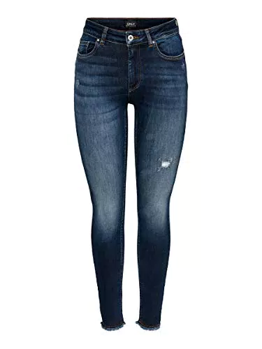 Only Onlblush Life Mid SK Ank RW Rea837 Noos Jeans, Dark Blue Denim/32L Donna
