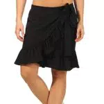 Only ONLOLIVIA Wrap Skirt Wvn Noos Gonna, Nero
