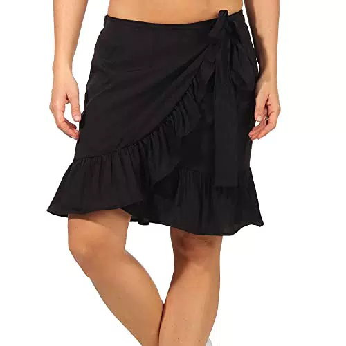 Only ONLOLIVIA Wrap Skirt Wvn Noos Gonna, Nero