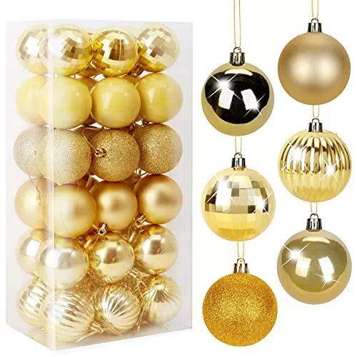 Palle di Natale, 36pezzi 4CM/6CM Palline Addobbi Albero di Natalizie Ornamento Decorazione dell'albero Sfere di Natale Opaco Glitter Partito atrimonio Ornamento Natalizie Plastica Palle