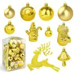 Palline di Natale, 30 Pezzi Addobbi Albero di Nataleet di Natalizi Ornamento Dorati