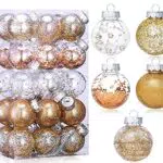 Palline di Natale, 30Pcs Palline di Natale, Palla Sfera Infrangibile in Plastica per Albero di Natale