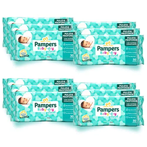 Pampers Baby Fresh Salviettine, Formula Idratante e Delicata che Ripristina il PH della Pelle