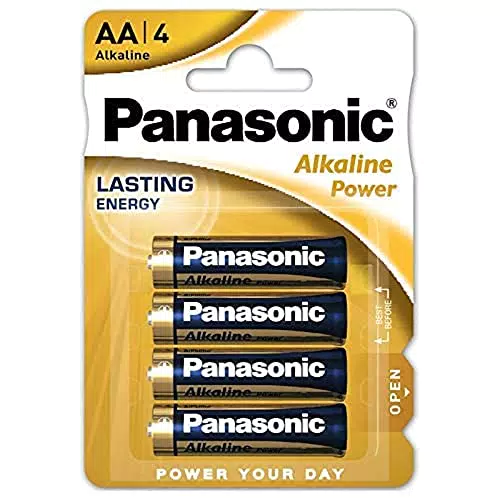 Panasonic Lr 6 Alkaline Power, Batteria Aa, 1.5 V, 4 Pezzi