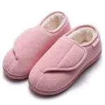 Pantofole da Donna Chiuse Regolabili Ciabatte Invernali Casa per Diabetici Antiscivolo Rosa 41/