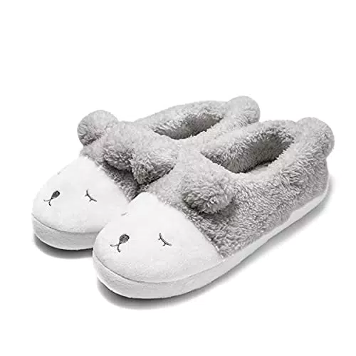 Pantofole Invernali Donna Animale da Casa Calde Grigio Low Top 35/