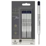 PARKER QUINKflow ricariche inchiostro per penne a sfera, punta media, nero, 10 pezzi