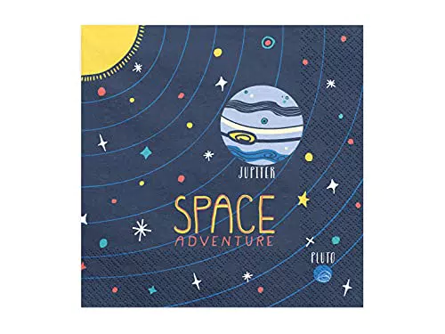 PartyDeco Conf. 20 Tovaglioli Carta Space Adventure per Festa Tema Spazio