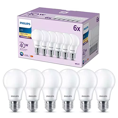 Philips LED Lampadina LEDuce Bianca Calda, 40W, E27