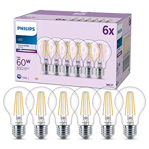 Philips LED Lampadina LEDuce Bianca Fredda, 60W, E27