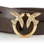 Pinko Love Berry H2 Belt Vitello Set Cintura04Q_Marrone Oltre Buio-Antique Gol