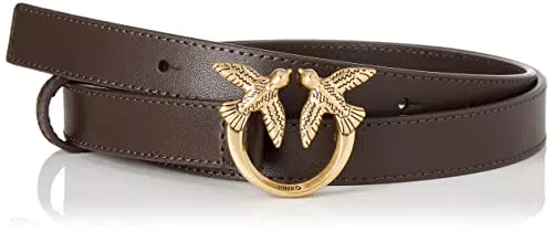 Pinko Love Berry H2 Belt Vitello Set Cintura04Q_Marrone Oltre Buio-Antique Gol