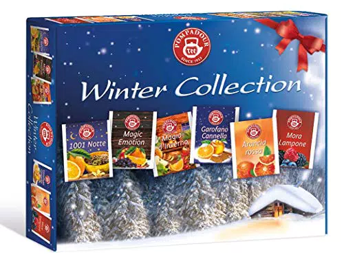 Pompadour Tè Collezione Inverno Assortimento di Tisane alla Frutta Senza Caffeina - 1 x 30 Bustine di Tè