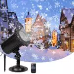 Proiettore di Natale a LED, VOTUKU Proiettore di Nevicate Impermeabile IP65 Luci con Telecomando per Decorazione d'Interni ed Esterni Festa di Nozze Natale