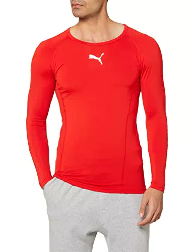 Puma Liga Baselayer Tee Ls, Maglia Calcio, Uomo, Rosso
