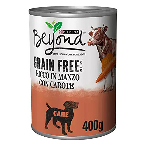 Purina Beyond Grain Free Cibo per Cani Umido Bocconi in Patè con Manzo e Carote