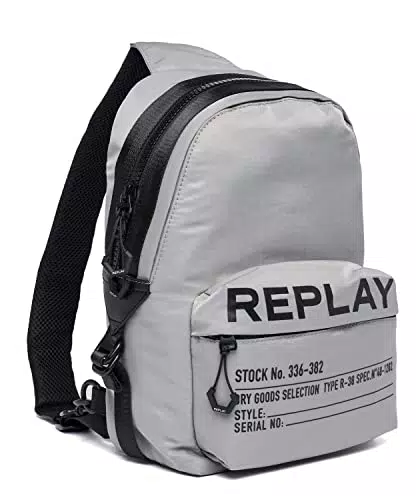 REPLAY Fm3595 Zaino, 032 Grigio Cemento, UNIC Uomo