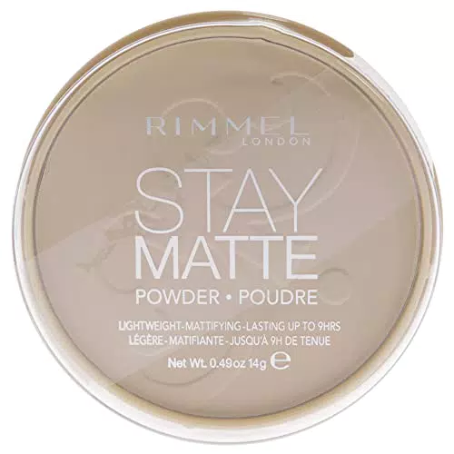 Rimmel London Cipria Compatta Stay Matte - Polvere Opacizzante a Lunga Tenuta per Pelli Grasse e Miste - Trasparente - 14 g