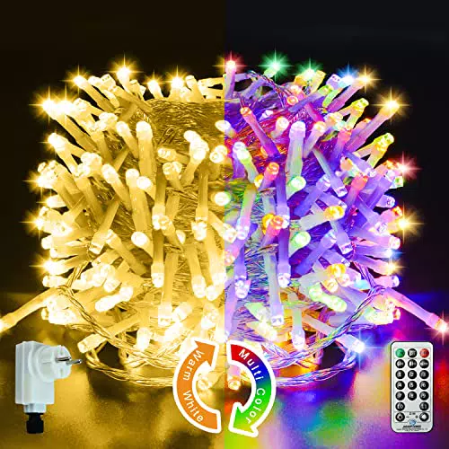 Romwish Luci Albero di Natale, 20M 200LED Catena Luminosa con Telecomando