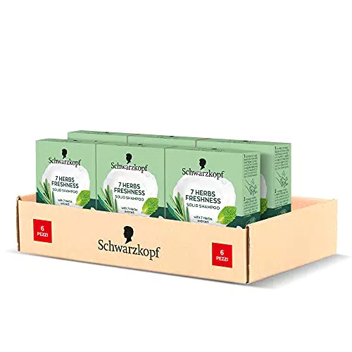 Schwarzkopf Shampoo Solido 7 Herbs Freshnesshampoo Solido Capelli Grassi e Normali