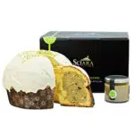 SCIARA - Panettone Artigianale al Pistacchio a Lievitazione Naturale 750 grammi con Crema di Pistacchio vasetto 190 grammi - Privo di Coloranti e Conservanti