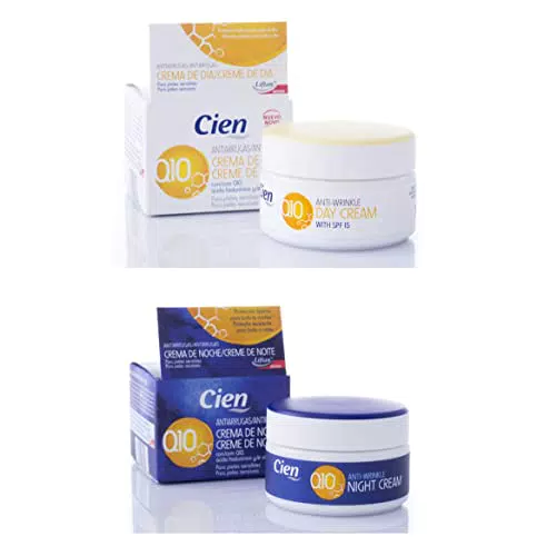 Set di 2 cremes antirughe Cien Q10 acido ialuronico