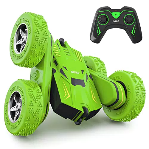 SGILE RC Macchina telecomandata per acrobazie, stunt car con telecomando a carica diretta con rotazione a 360 fronte-retro per ragazzi