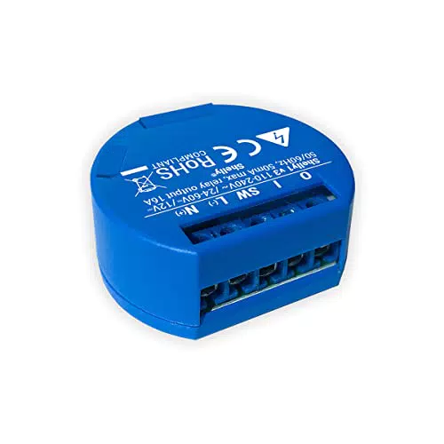 Shelly 1V3 Interruttore Relè Wireless per Automazione Domestica, Blu