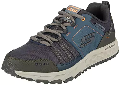 Skechers Escape Planneaker Uomo, Blue Navy Orange