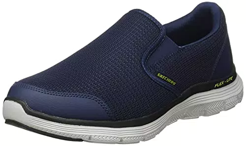 Skechers Flex Advantage 4.0 Tuscancarpe Uomo, Navy Mesh Pu Lime Trim