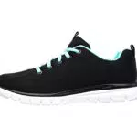 Skechers Graceful Get Connectedneaker Donna, Black Mesh/Turquoise Trim