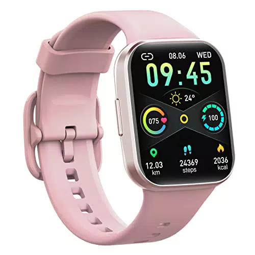 Smartwatch da Donna Fitness con Contapassi/Cardiofrequenzimetro/SpO2/Cronometro, rosa