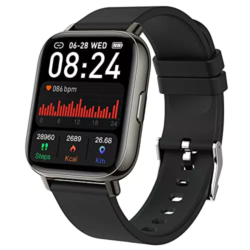 2023 Smartwatch Uomo Donna con Contapassi e Cardiofrequenzimetro, nero
