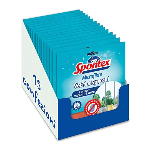 Spontex 19700144icrofibre Vetri e Specchi, Panno ideale per la pulizia di finestre