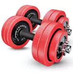set di manubri con pesi regolabili e copertura in silicone, 20kg