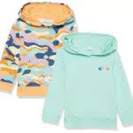 Spotted Zebra Felpa con Cappuccio in Pile Bambine e Ragazze, Pacco da 2, grigio/dinosauri