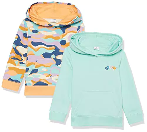 Spotted Zebra Felpa con Cappuccio in Pile Bambine e Ragazze, Pacco da 2, grigio/dinosauri