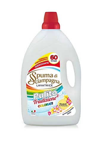 Spuma di Sciampagna Detersivo Lavatrice Liquido Colorati 60 Lavaggi - 3000 ml